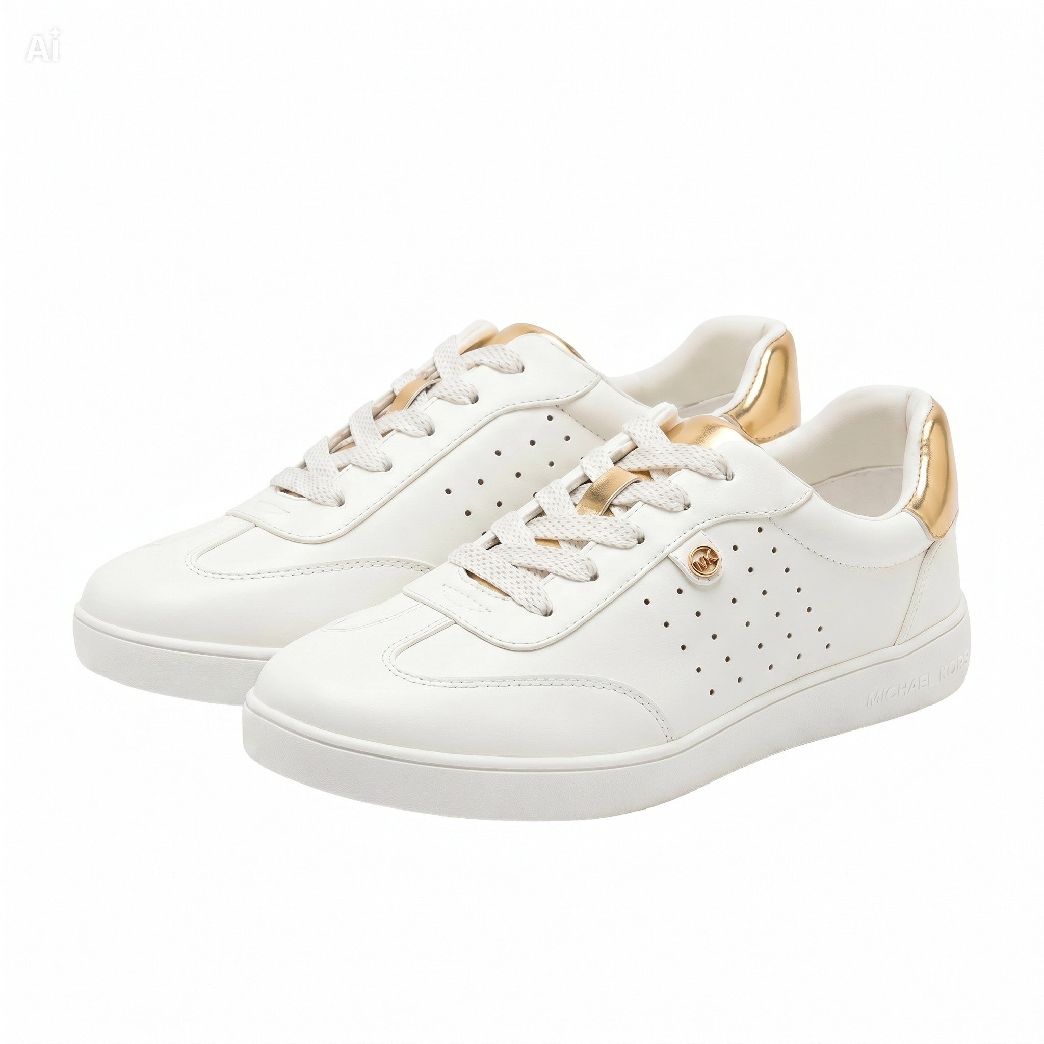 Michael Kors Jem Scotty Sneakers Low White/Gold (MK02284101)